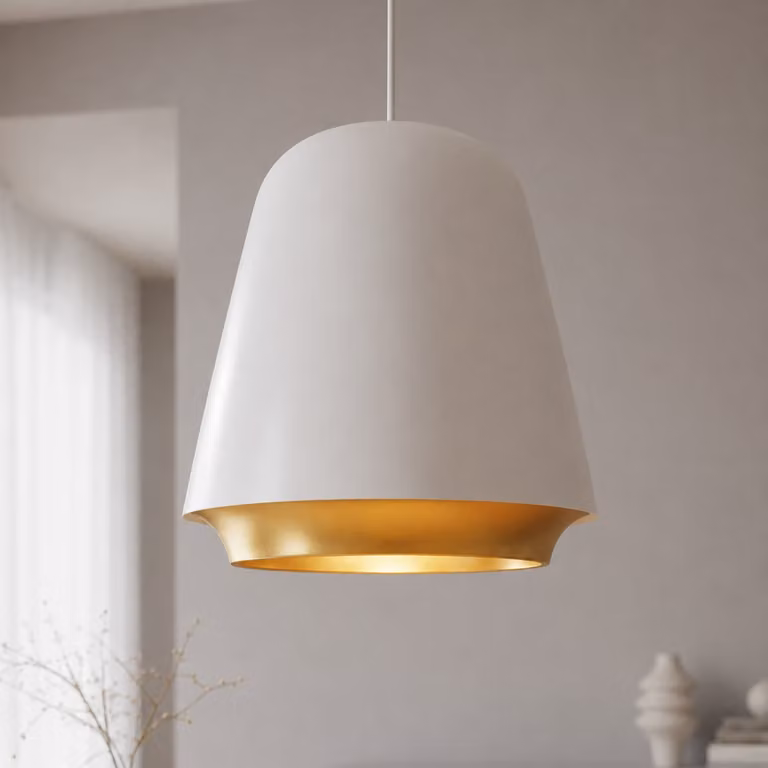 Artdelight Hanglamp Santiago Modern Wit-goud Ø 35 cm