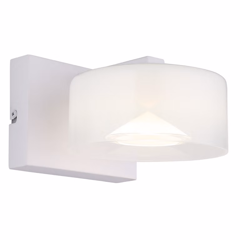Globo Belinda LED-wandlamp wit en transparant B: 15 cm, D: 11 cm, H: 20 cm