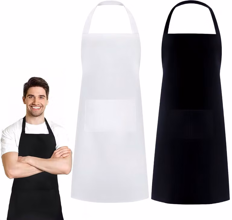 Set van 2 Verstelbare Waterdichte Keuken Schorten met Zakjes voor Professionals en Koppels