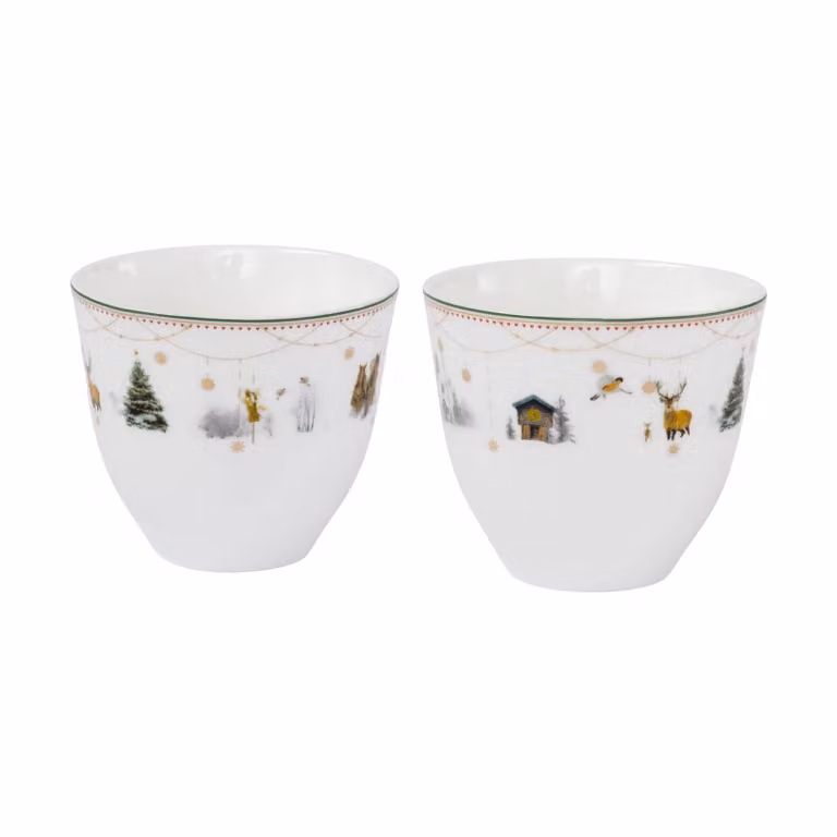 Wik & Walsøe Julemorgen Story koffiekopjes 2-pack 20 cl Wit