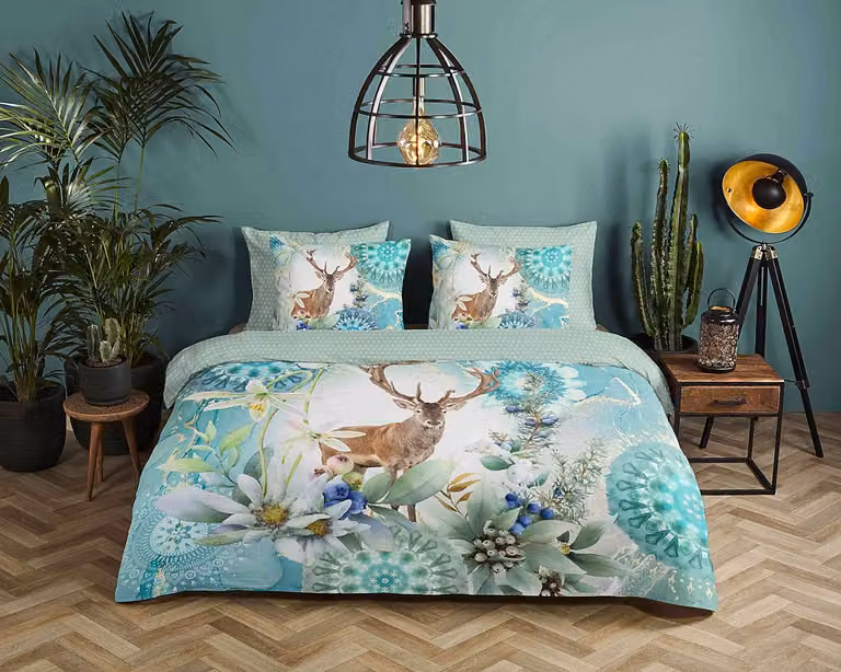 HIP Dekbedovertrek Xela Multicolour 200 x 220 cm - 100% Katoen - Floral Design