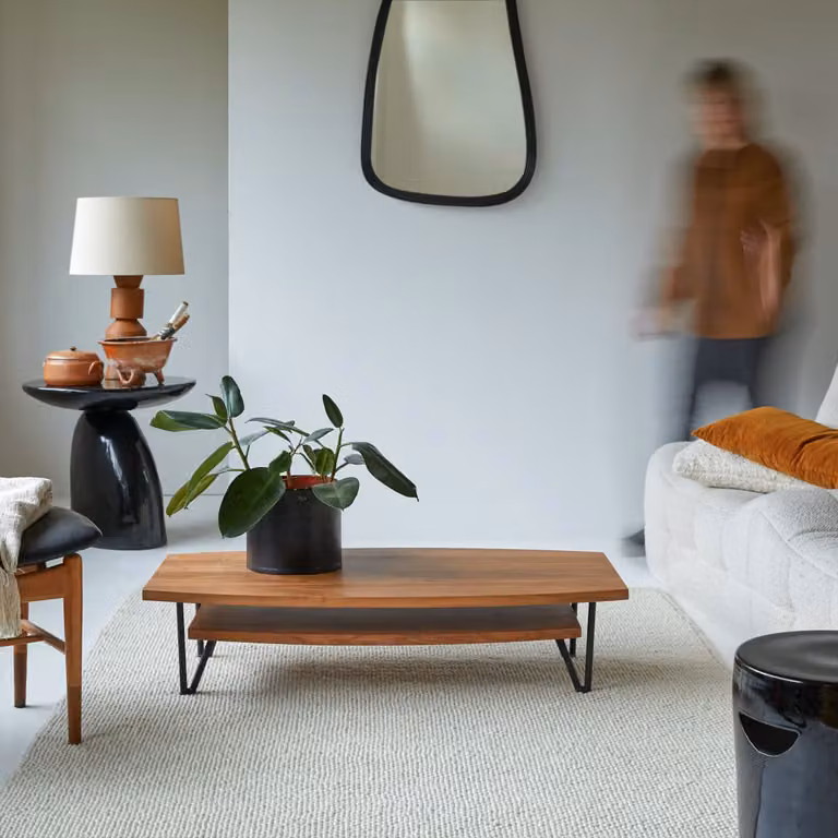 Tikamoon Bonnie Salontafel van Acaciahoutage - Bruin - B: 60 cm, D: 60 cm, H: 25 cm