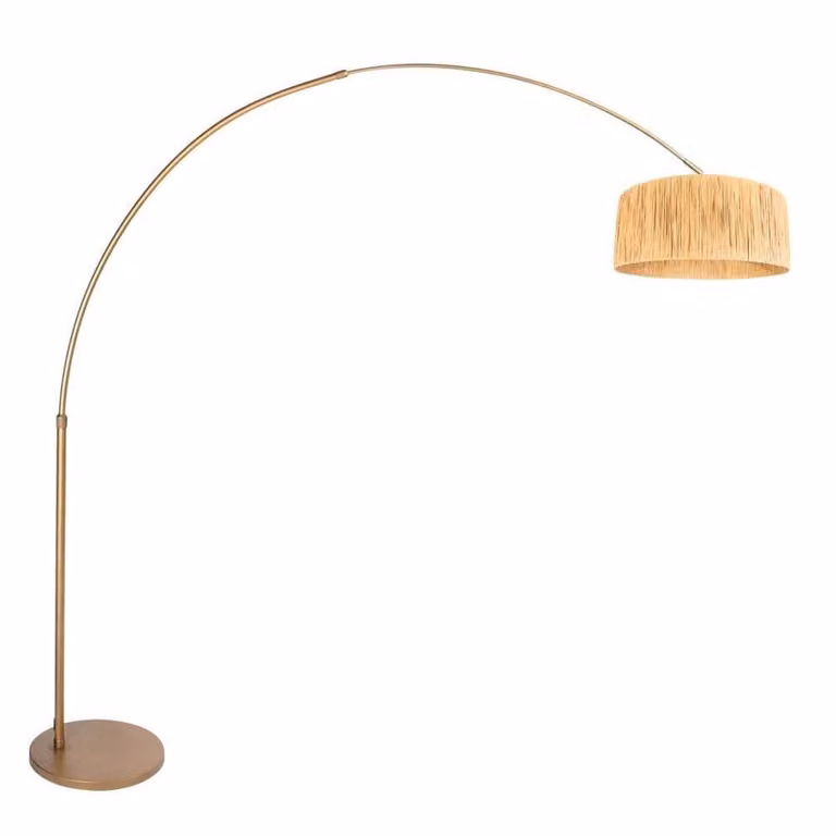 Steinhauer Booglamp Sparkled Light brons met beige kap