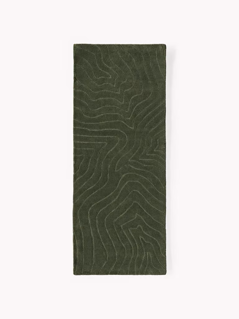 Westwing Collection Handgetuft wollen loper Aaron Wave Rechthoekig