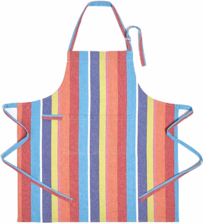 Homescapes Chef Schort Multi Gestreepte Volwassene 100% Katoen 80 x 110 cm
