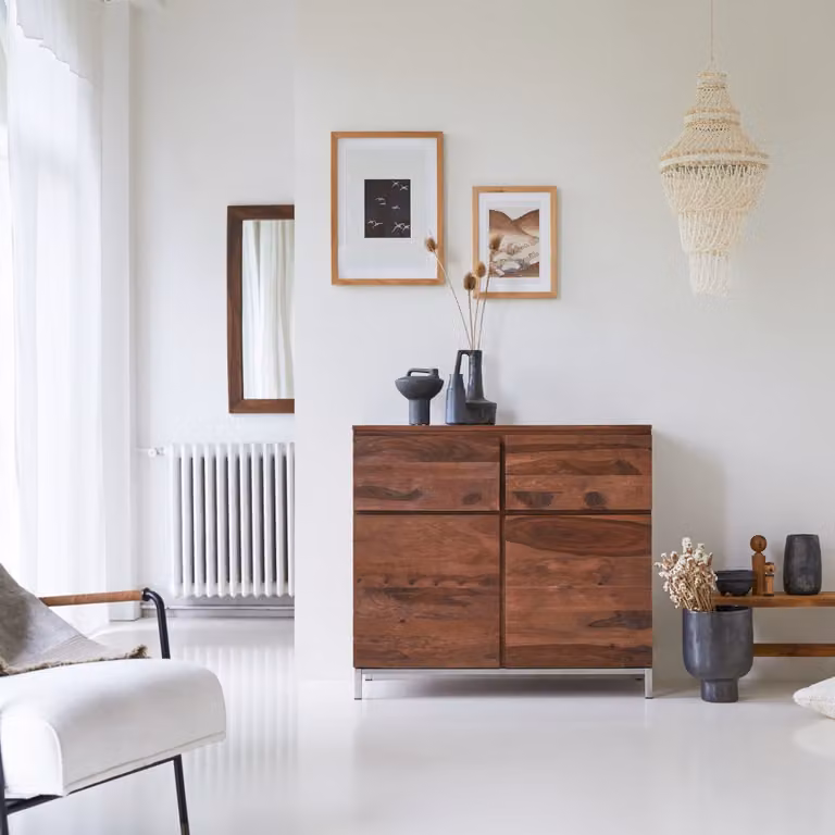 Tikamoon Nova Dressoir van massief Sheesham hout - Bruin - Breedte: 100 cm