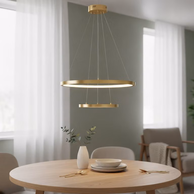 Lyora Gouden design hanglamp Empatia dubbel van metaal