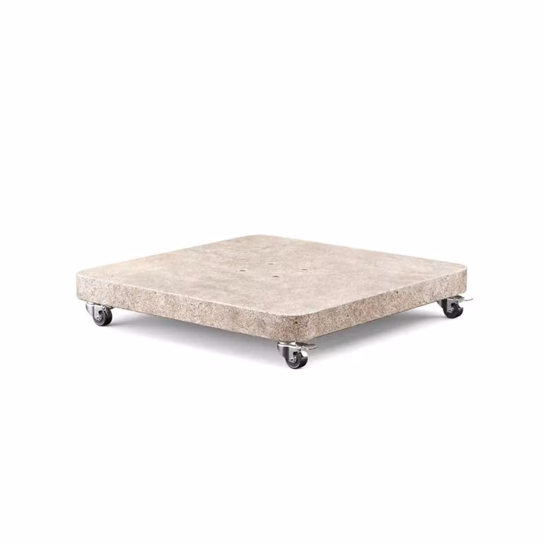 Platinum Venezia ronde hoek parasolvoet met zwenkwielen, graniet, beige