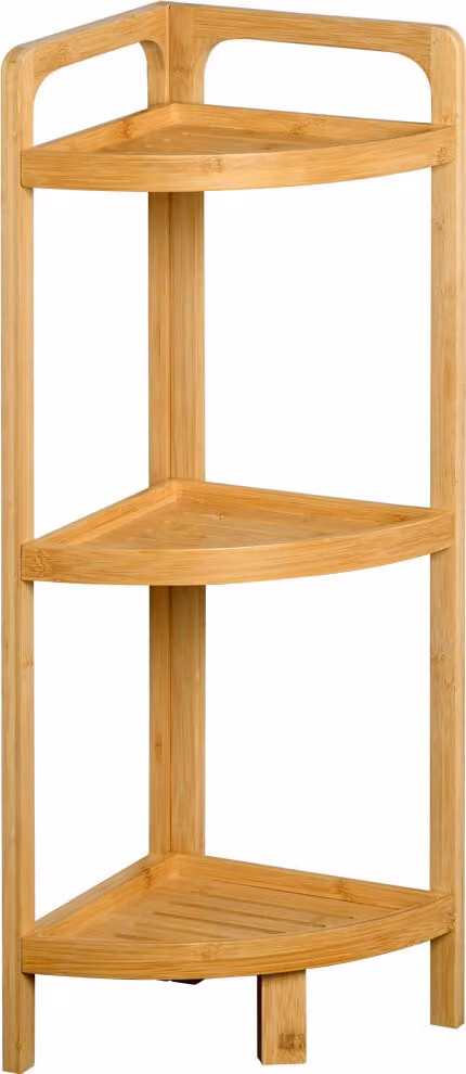 KESPER Hoekrek bamboe met 3 planken, bruin, B/D/H: 23 x 23 x 70 cm