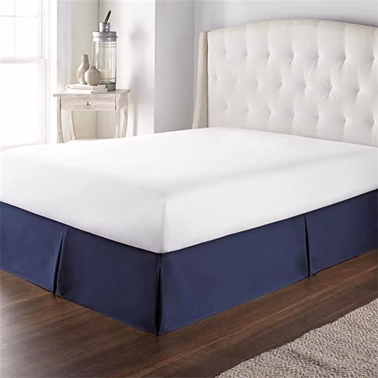Bedrok Bedbodemhoes met stolpplooien - Blauw - 180 x 200 cm