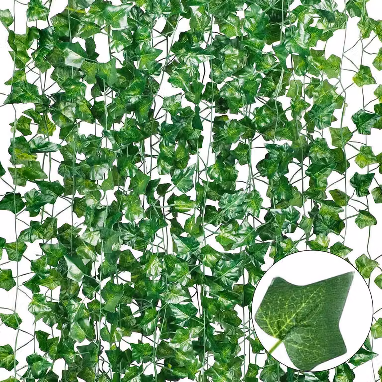SnelShoppen Set van 15 Kunstmatige Klimop Slingers van 230 cm - Groene Decoratie voor Tuin, Feest en Binnenruimtes