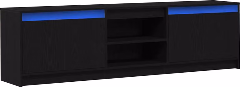 vidaXL Set van 2 Moderne TV-meubels, Zwart, Houtvezel