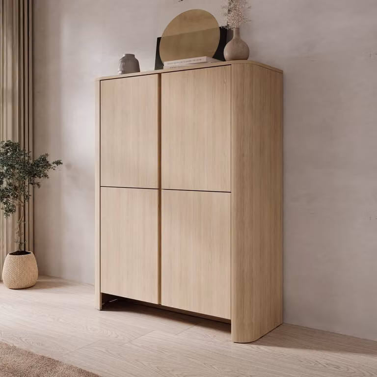 Meubella Barbados Dressoir Eiken B: 103 cm, D: 39 cm, H: 132 cm