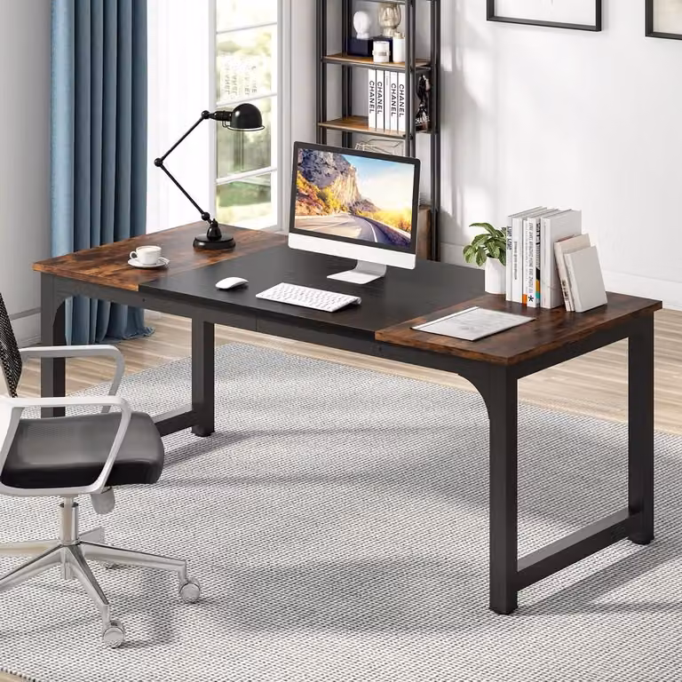 Bureau met metaalframe voor thuiswerken en studeren, B/D: 180 x 80 cm