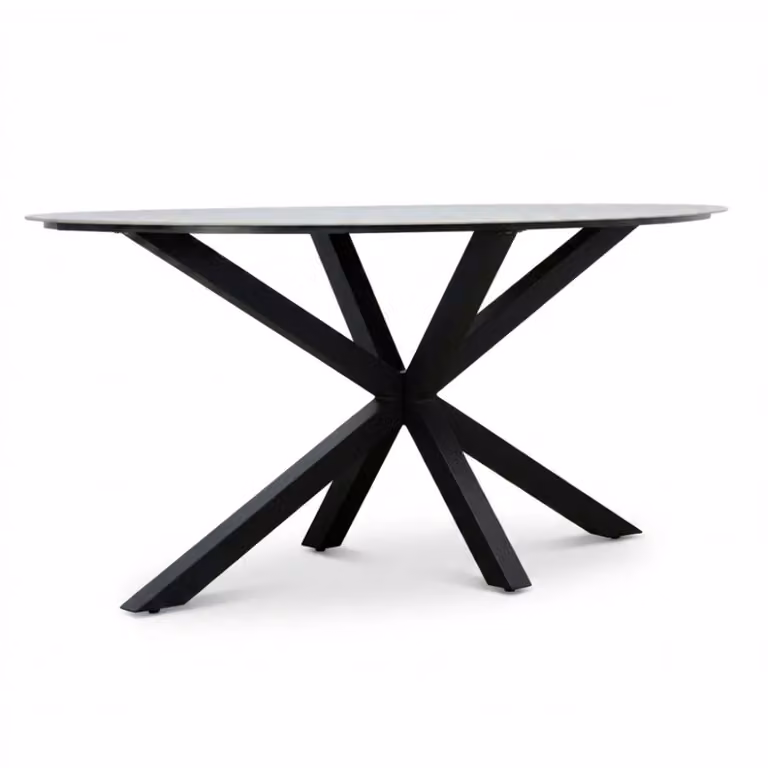 LUX outdoor living Calma dining bartafel voor 6 personen, Sintered stone en aluminium, Marble Grey, Breedte: 240 cm, Ovaal