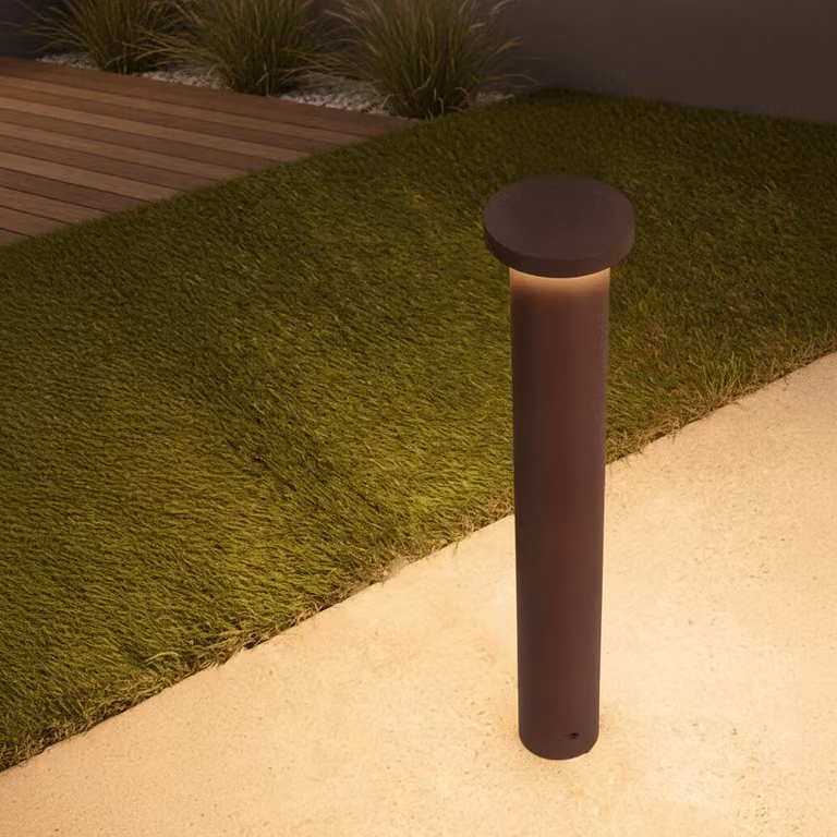 Lyora Moderne Bast Padverlichting - Roestbruin - Aluminium - 45 cm - Warm wit LED