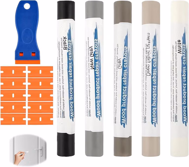 Reparatieset Vloeren Houtwas Kit voor het herstellen van krassen, 5 grijstinten, Meerkleurig, B/D/H: 20 x 16 x 2 cm
