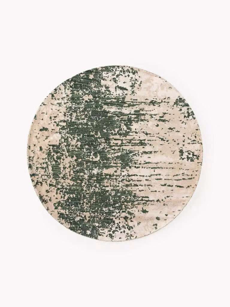 Westwing Collection Rond wollen vloerkleed Cynthia met abstract patroon