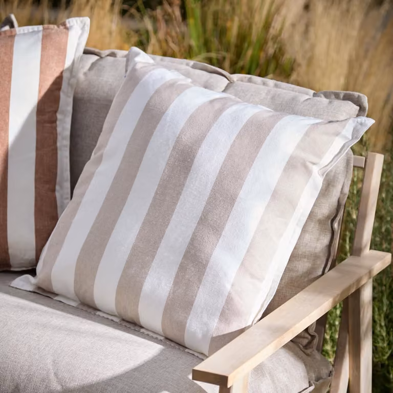 Yard Hayle Outdoor Kussen - Katoen en Polyester - Naturel - 50 x 50 cm