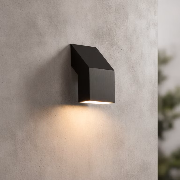 Lyora Design wandlamp Brigitta zwart voor in de tuin B: 40 cm, H: 12 cm, D: 16 cm