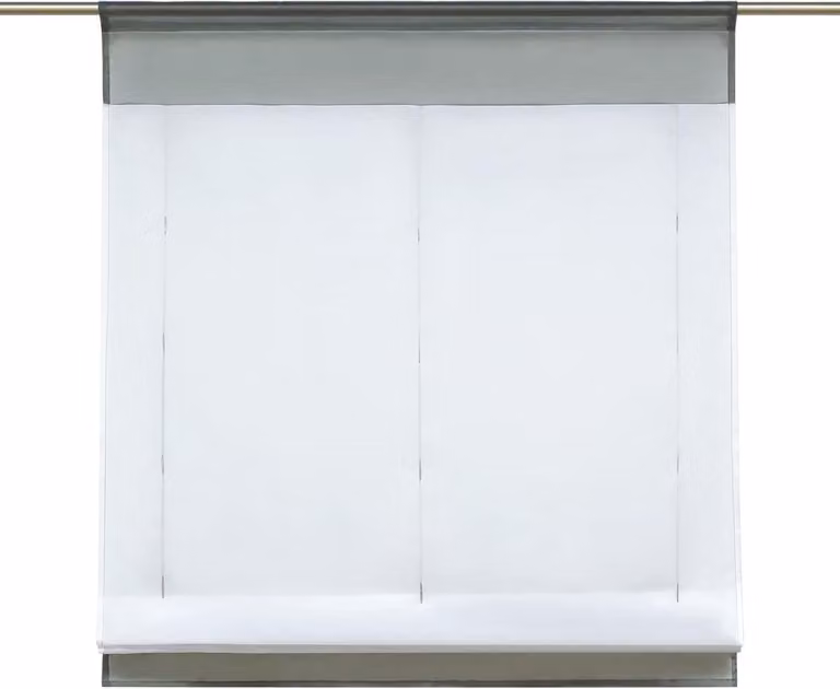 Grijs transparant voile lintgordijn voor raamdecoratie, breedte: 120 cm of 80 cm