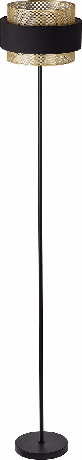 Osram Decor Hornet vloerlamp, zwart goud, metaal en textiel, E27, Hoogte: 175 cm, Breedte: 30 cm