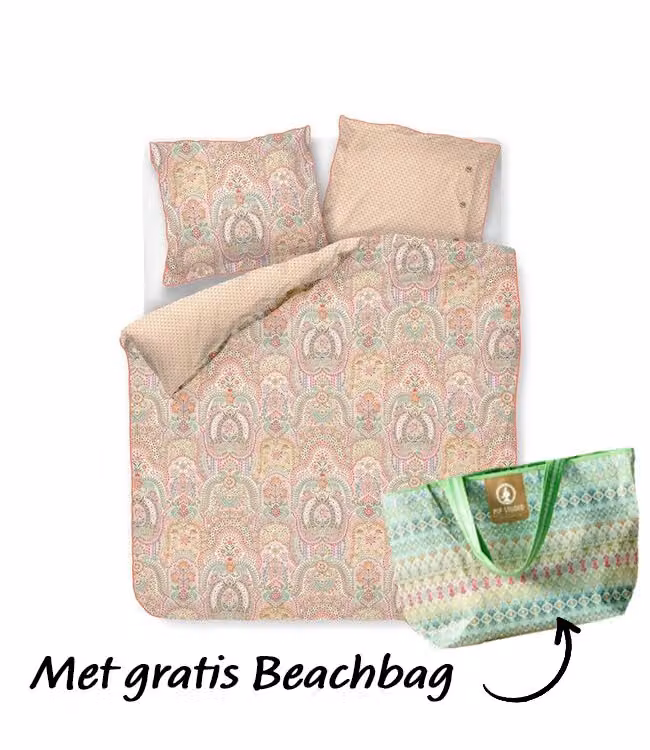 Pip Studio Jabali Flower dekbedovertrek - Koraalrood