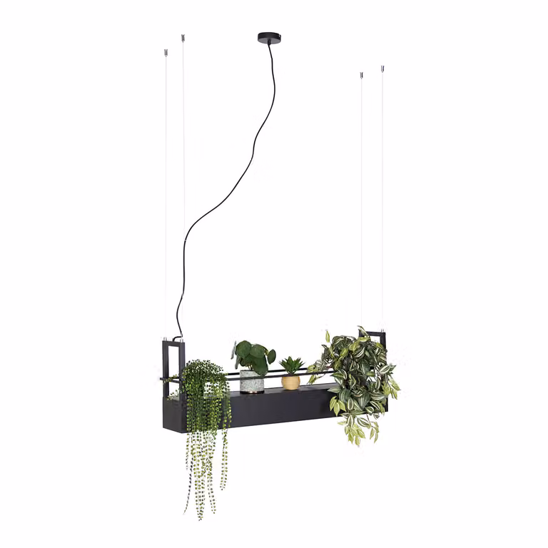 Qazqa Cage Rack Smart hanglamp zwart met rek, incl. 4 Wifi GU10 LED lampen