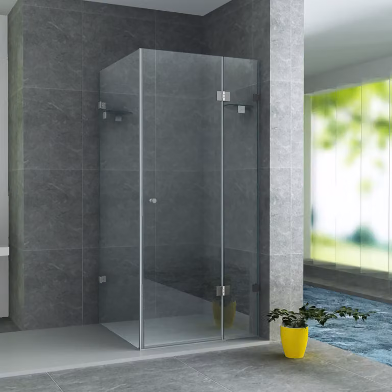 Belvit douchecabine met scharnierend zijpaneel, 8 mm veiligheidsglas met nano-coating, B/D/H: 90 x 90 x 195 cm