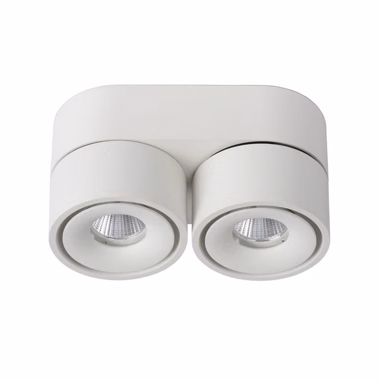 Lucide Yumiko Plafondspot Wit - Dimbare LED - 2x10W - Warm Wit