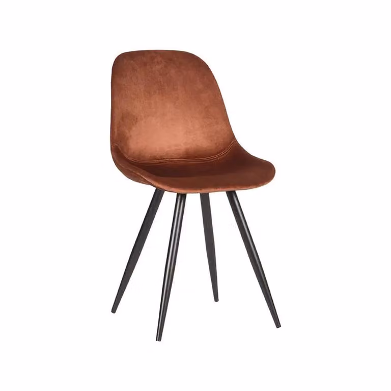 Label51 Eetkamerstoel Capri Rust - Velvet - Zwart Metalen Frame
