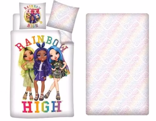 Aymax Beddengoedset Rainbow High, 3-delig, Omkeerbaar, B/D/H: 140 x 200 cm, Kussensloop: 63 x 63 cm, Hoeslaken: 90 x 190 cm