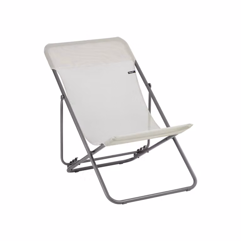 Lafuma Maxi Transat Batyline zonnestoel Seigle en Lafuma Mobilier aluminium ligstoel