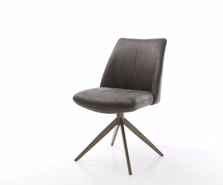 DELIFE Draaistoel Elso-Flex antraciet microvelours met titanium kruisframe en pocketveer kern