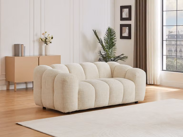Maison Céphy NELIMAR Tweezitsbank in beige chenillestof