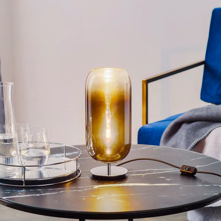 Artemide Gople Mini Tafellamp Blue Sapphire - Glazen Designerlamp voor de Woonkamer