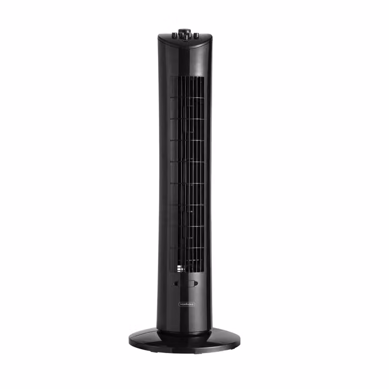 VonHaus Torenventilator, 80 cm, 60W, Zwart, 70° Oscillerend, Timer en 3 Snelheden