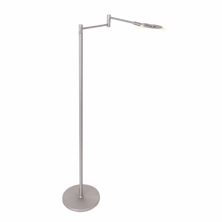 Steinhauer Turound Verstelbare Vloerlamp in RVS en Glas met Dimbare LED en Touchbediening - Zilver/Transparant