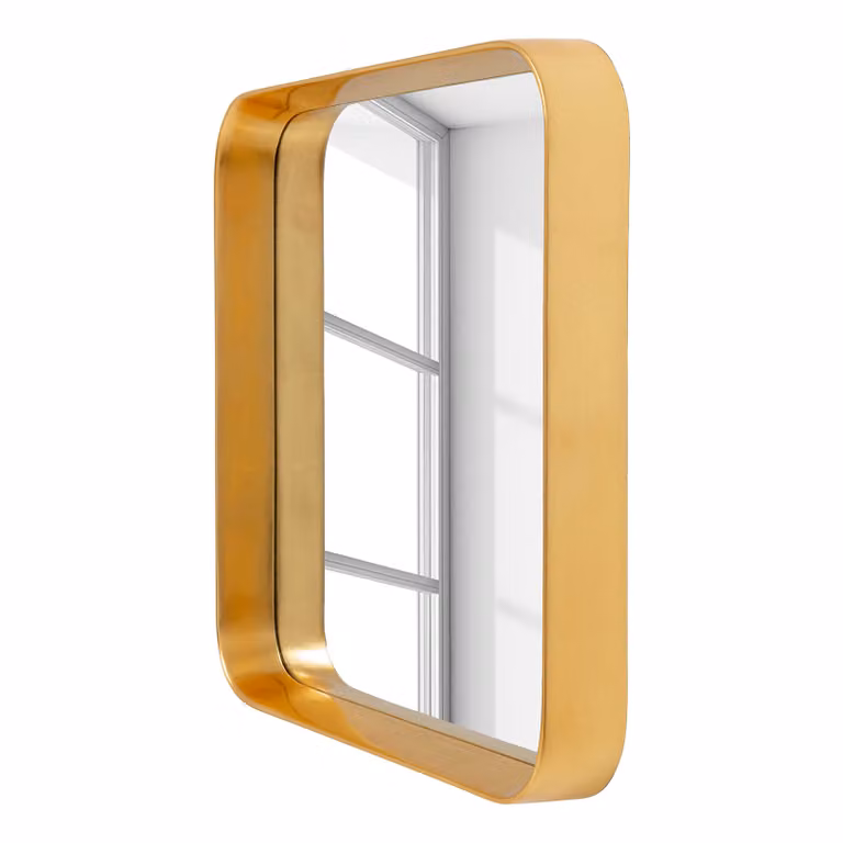 Kare Design Wandspiegel Vincenza, vierkant, goud, B/D/H: 63 x 63 x 8 cm