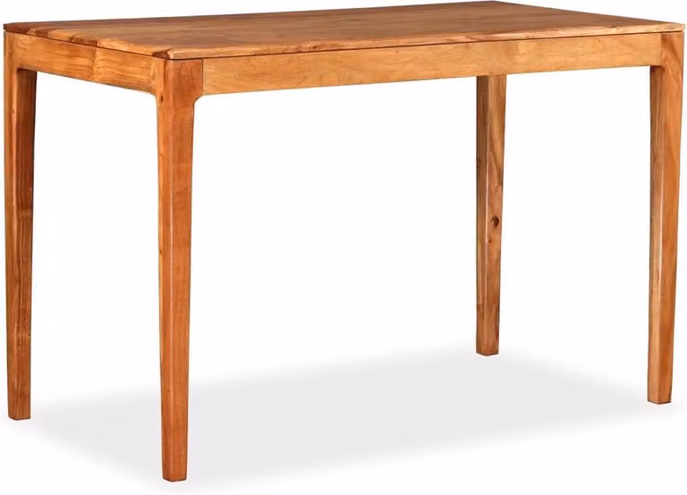 vidaXL Eettafel van massief hout, Rechthoekig, B/D/H: 118 x 60 x 76 cm