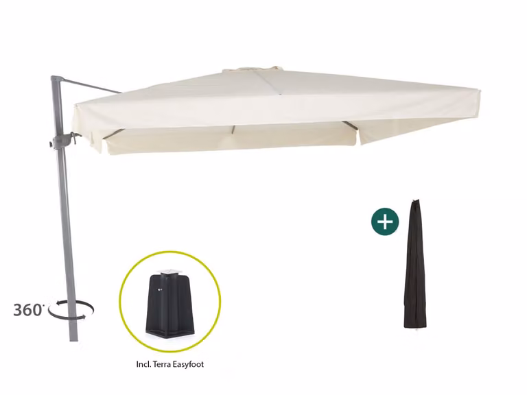 Parasol Shadowline Miami Cantilever Vierkant inclusief hoes 300 x 300 cm