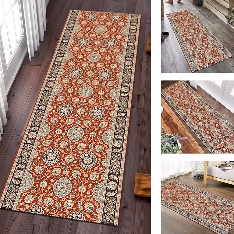 Marokkaans gangkleed runner met antislip onderkant voor woonkamer, slaapkamer of keuken, polyester, 60 x 180 cm