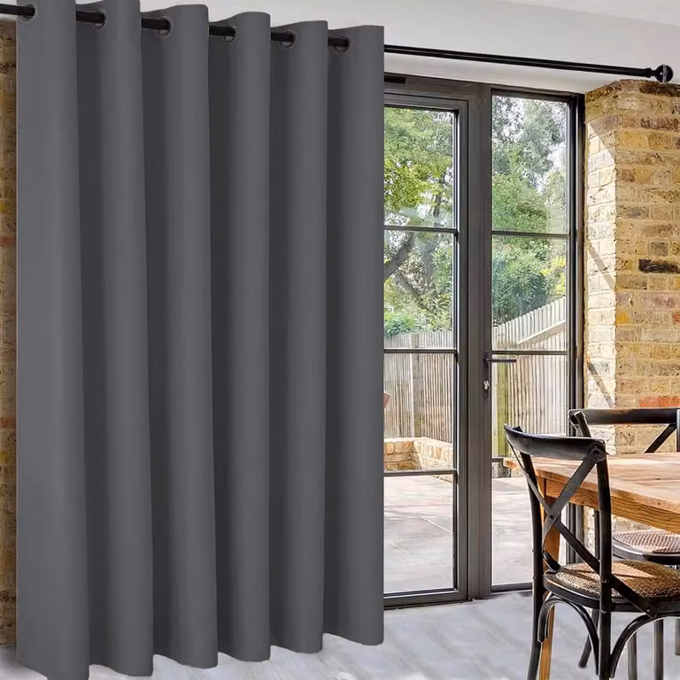 Energiezuinige Opaque Roomdivider Gordijnen in Donkergrijs - B: 243 cm, H: 254 cm