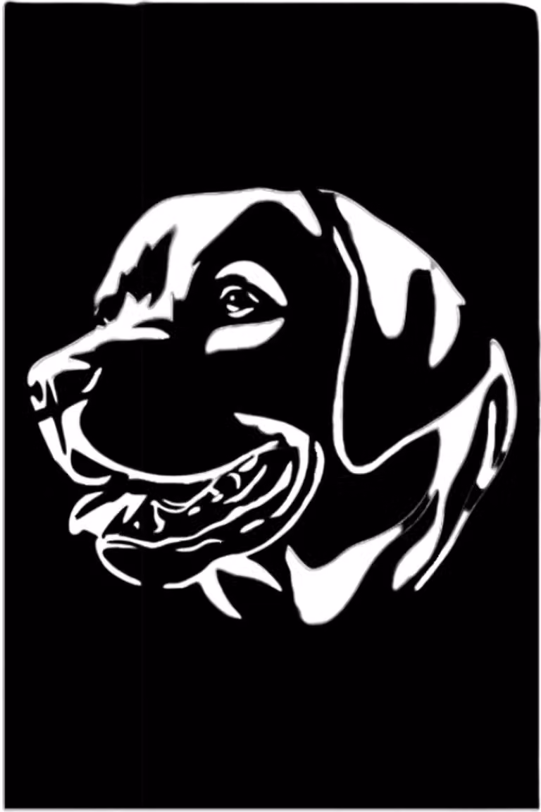Djemzy Raampaneel Labrador in Frame - Zwart Houten Decoratie voor Woonkamer of Slaapkamer