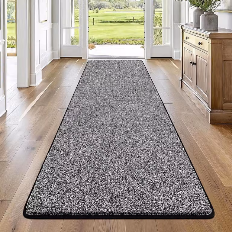 Antislip Tapijtloper voor Hal en Keuken, Wasbaar, Zwart Wit, 80 x 200 cm