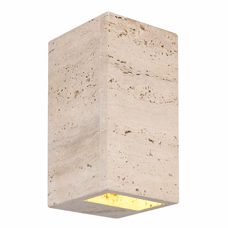 Globo Rojas Rechthoekige LED Wandlamp met Up-and-Down Effect in Wit en Beige