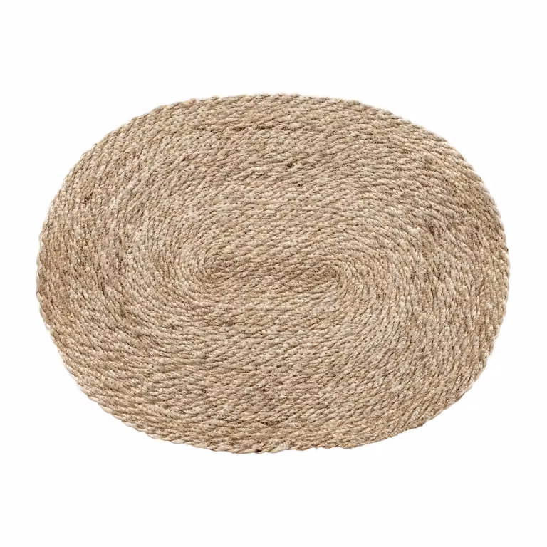 Dixie Elin placemat twist ovaal in natuur-grijs