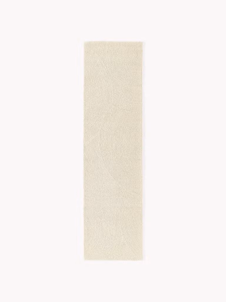 Westwing Collection Eleni handgetufte wollen ronde loper met geometrisch patroon