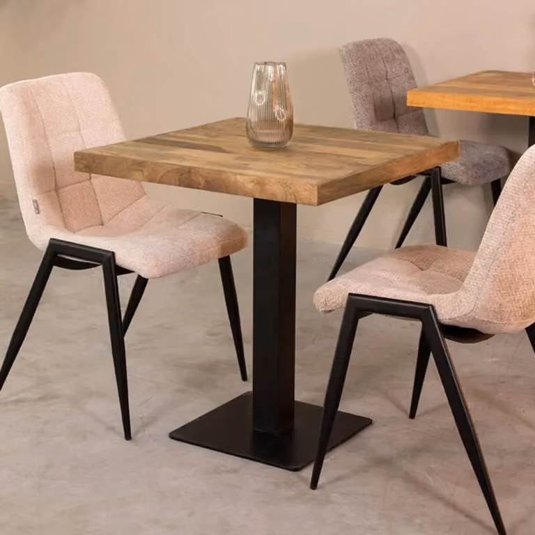 LABEL51 Eetkamertafel Tafelblad Straight Edge Naturel Mangohout 70 cm