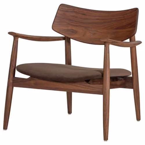 WOOOD Bask Fauteuil - Walnoothout - Bruin - B/D/H: 72 x 69 x 70 cm